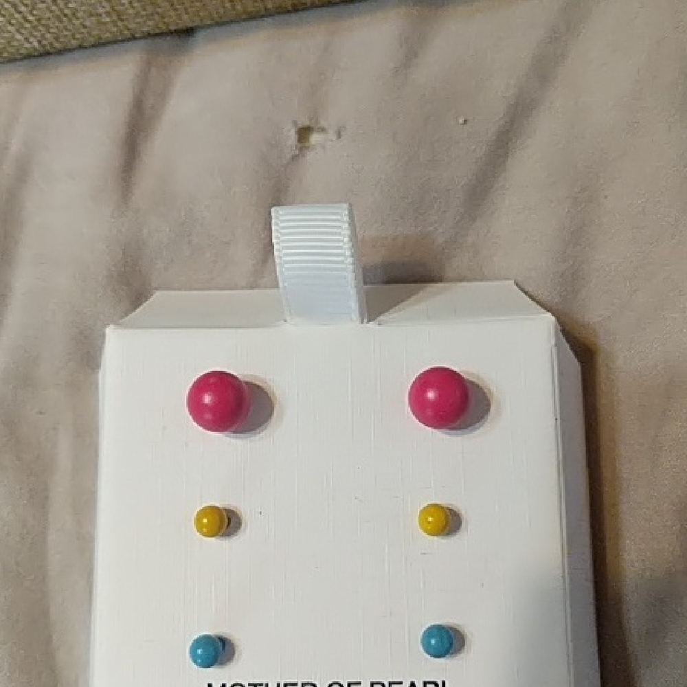 Pink and Yellow Stud Earrings Set